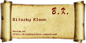 Bilszky Kleon névjegykártya